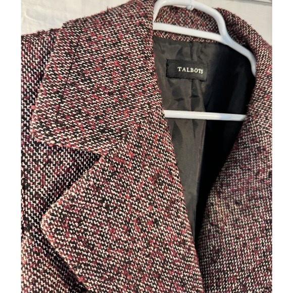Talbots Purple Black Tweed Fitted Cropped Jacket Sz Small - Picture 3 of 6